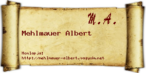 Mehlmauer Albert névjegykártya
