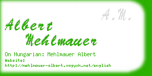 albert mehlmauer business card